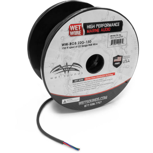 WET SOUNDS- RGB 22GA Spool | Wet Sounds Frosted RGB 22 Gauge 150' Wire Spool