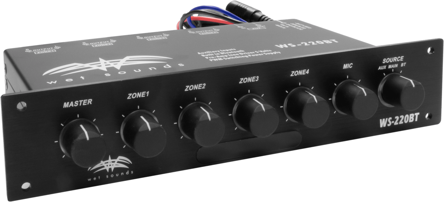 WET SOUNDS- WS-220 BT | Wet Sounds™ Marine 4-Zone Level Controller w/ Integrated Bluetooth®