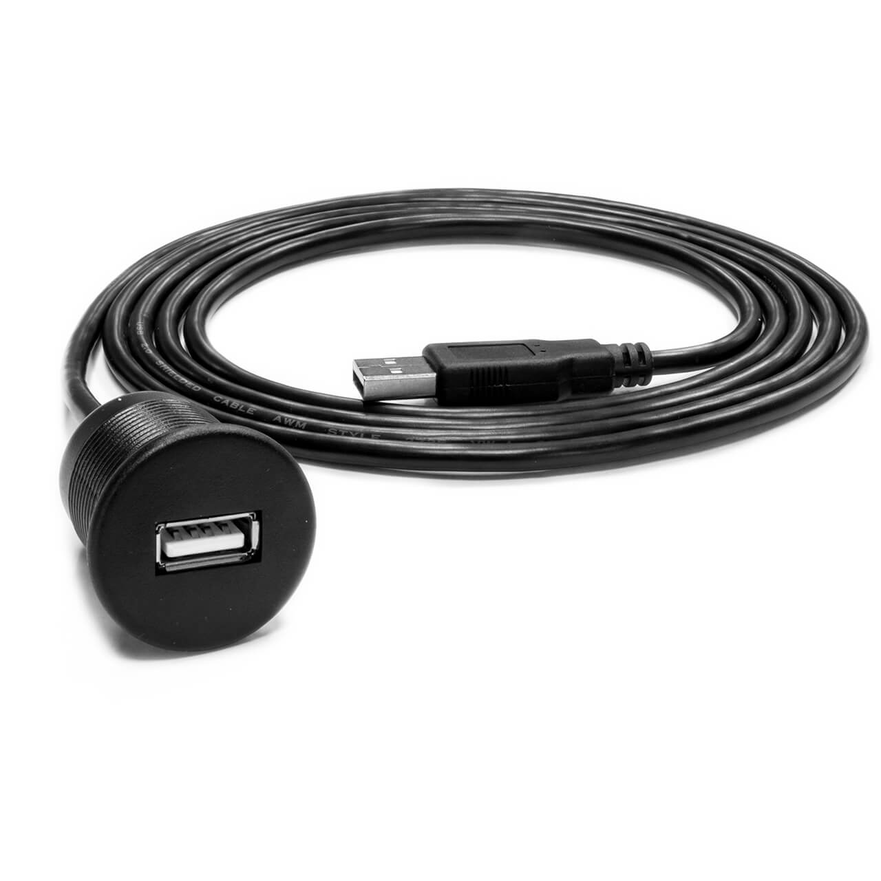 WET SOUNDS- WWX-USB-FM 6FT | Flush Mount USB with 6 ft Extension Cable & Cover