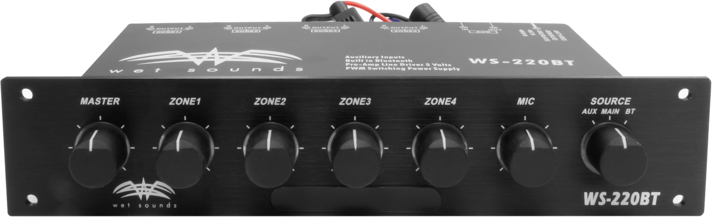 WET SOUNDS- WS-220 BT | Wet Sounds™ Marine 4-Zone Level Controller w/ Integrated Bluetooth®