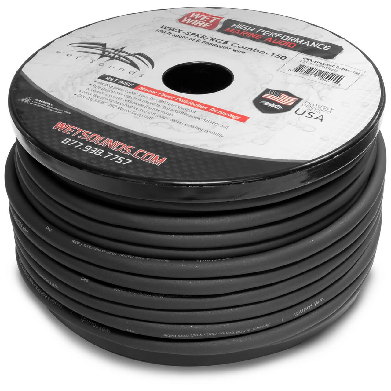 WET SOUNDS- SPKR/RGB COMBO-150 | Wet Sounds Frosted Speaker/RGB Combo Wire 150' Spool