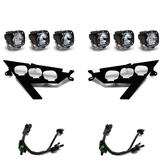 BAJA DESIGNS Polaris S1 Triple LED/Laser Headlight Kit - Polaris 2020-24 RZR Pro XP; 2022-24 RZR Pro R/Turbo R