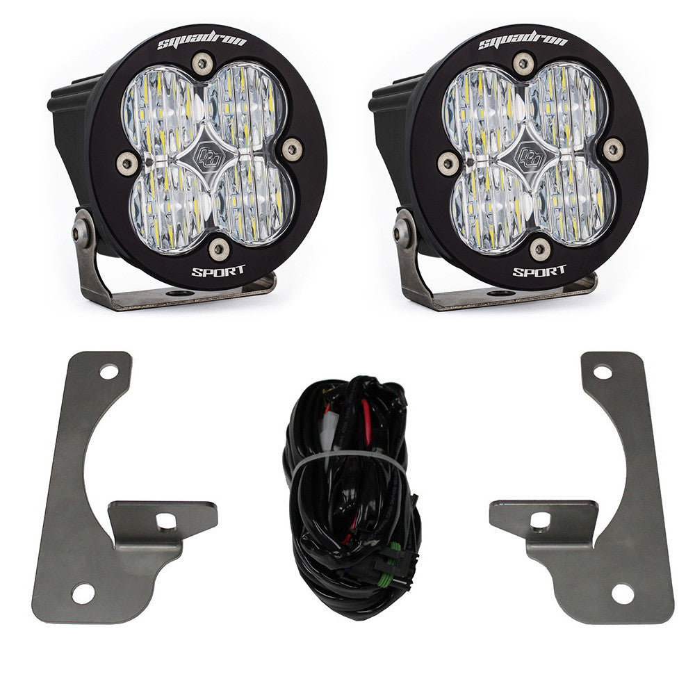 BAJA DESIGNS Jeep JK Squadron-R Sport Fog Pocket Light Kit - Jeep 2007-09 Wrangler JK; NOTE: w/ Premium OE Bumper