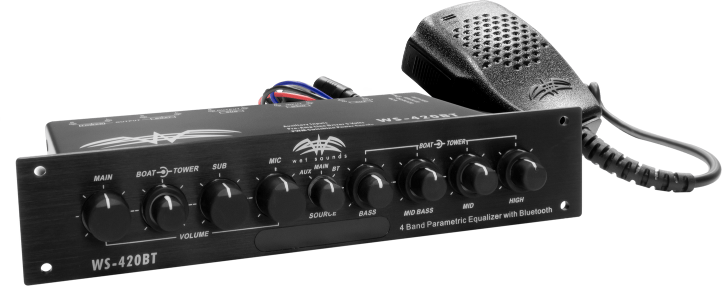 WET SOUNDS- WS-420 BT | Wet Sounds™ Marine Multi Zone 4-Band Parametric Equalizer w/ Integrated Bluetooth®