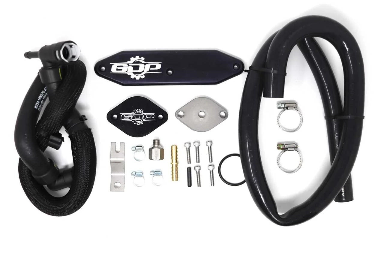 DIESELR- Cooler Upgrade Kit w/ Coolant Re-Route Hoses, w/ Pass Through plate (15.5-16 Powerstroke 6.7L)