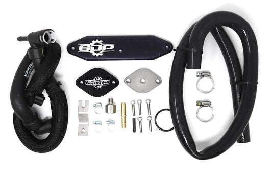 DIESELR- Cooler Upgrade Kit w/ Coolant Re-Route Hoses, w/ Pass Through plate (15.5-16 Powerstroke 6.7L)