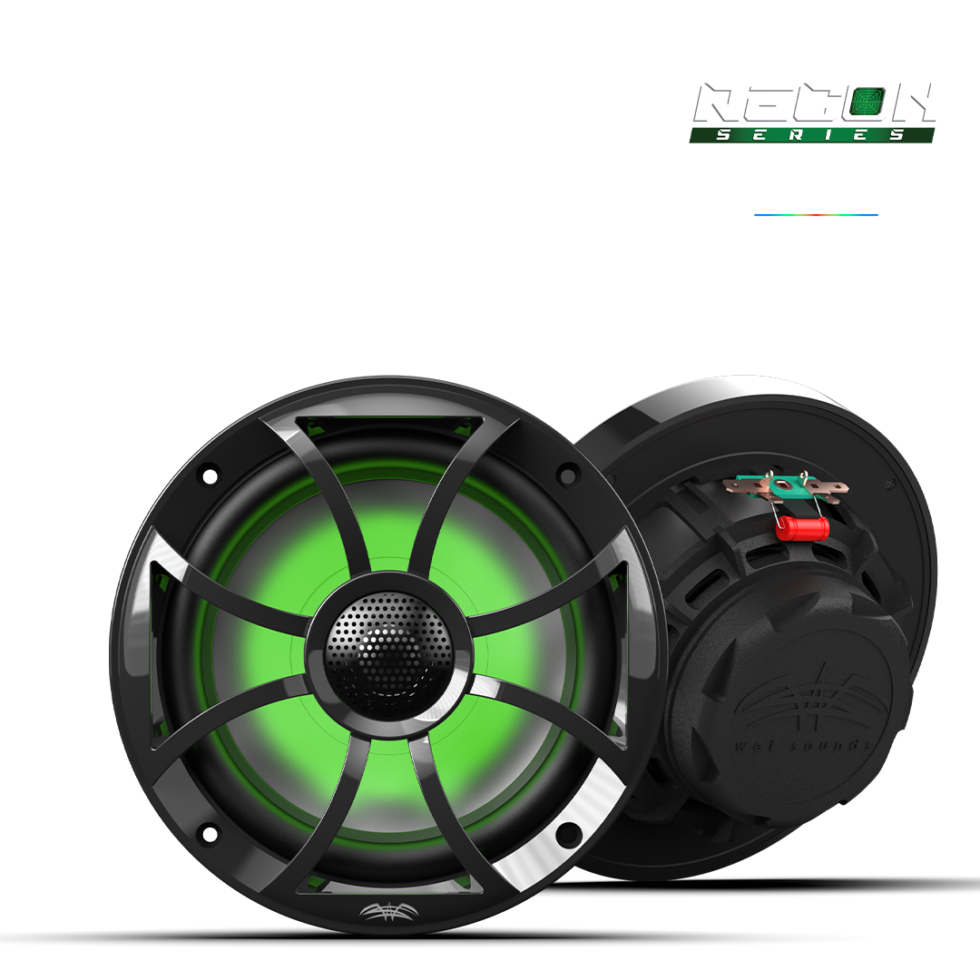 WET SOUNDS- RECON 6-BG RGB | RECON™ Series 6.5-inch High-Output Component Style Coaxial Speakers w/ XS-Black RGB Grilles