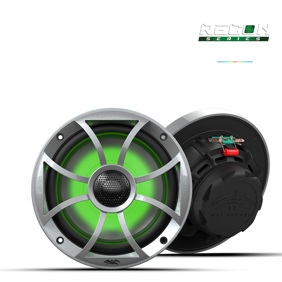 WET SOUNDS- RECON 6-S RGB | RECON™ Series 6.5-inch High-Output Component Style Coaxial Speakers w/ XS-Silver RGB Grilles