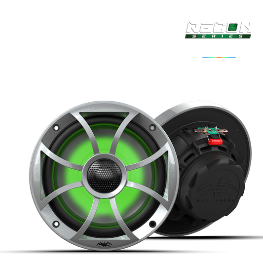 WET SOUNDS- RECON 6-S RGB | RECON™ Series 6.5-inch High-Output Component Style Coaxial Speakers w/ XS-Silver RGB Grilles