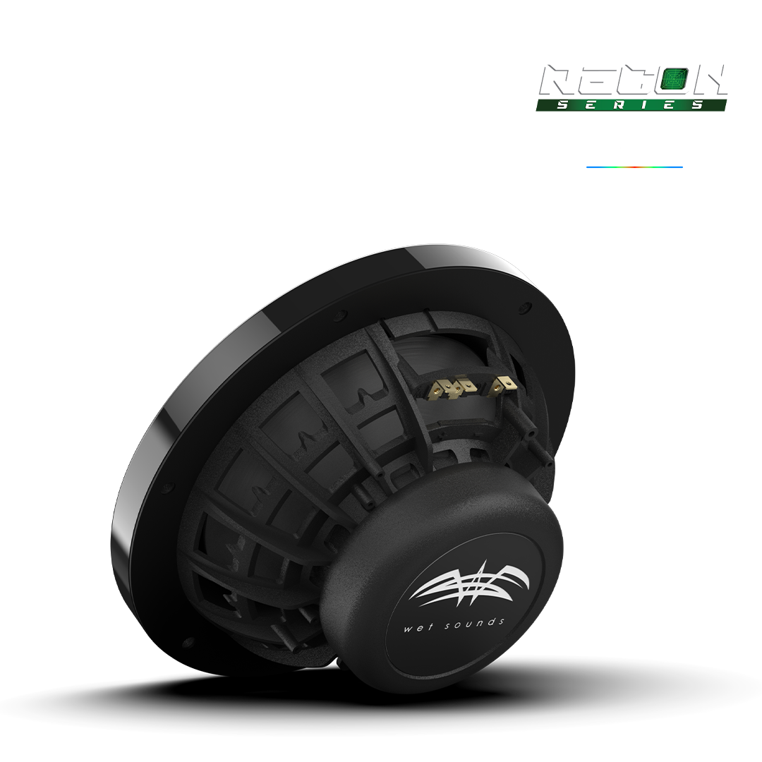 WET SOUNDS- RECON 8-BG RGB | RECON™ Series 8-inch High-Output Component Style Coaxial Speakers w/ XS-Black RGB Grilles