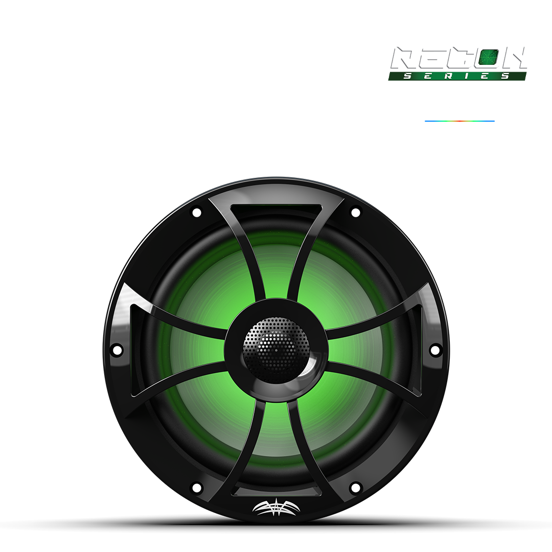 WET SOUNDS- RECON 8-BG RGB | RECON™ Series 8-inch High-Output Component Style Coaxial Speakers w/ XS-Black RGB Grilles