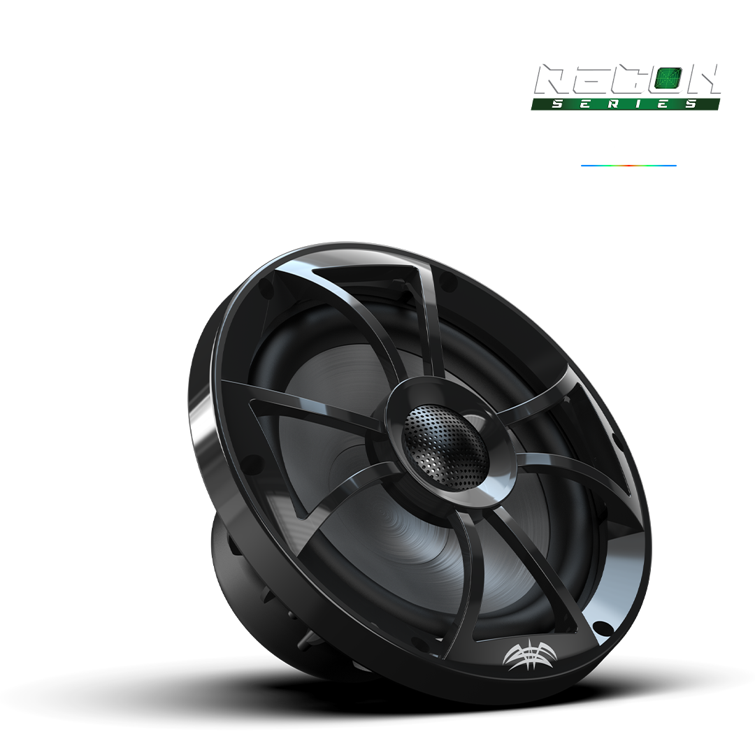 WET SOUNDS- RECON 8-BG RGB | RECON™ Series 8-inch High-Output Component Style Coaxial Speakers w/ XS-Black RGB Grilles