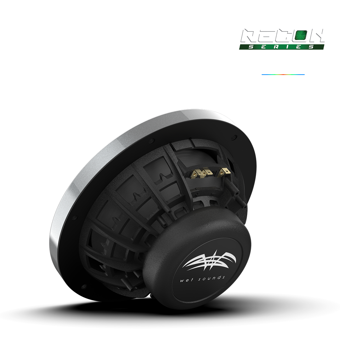 WET SOUNDS- RECON 8-S RGB | RECON™ Series 8-inch High-Output Component Style Coaxial Speakers w/ XS-Silver RGB Grilles