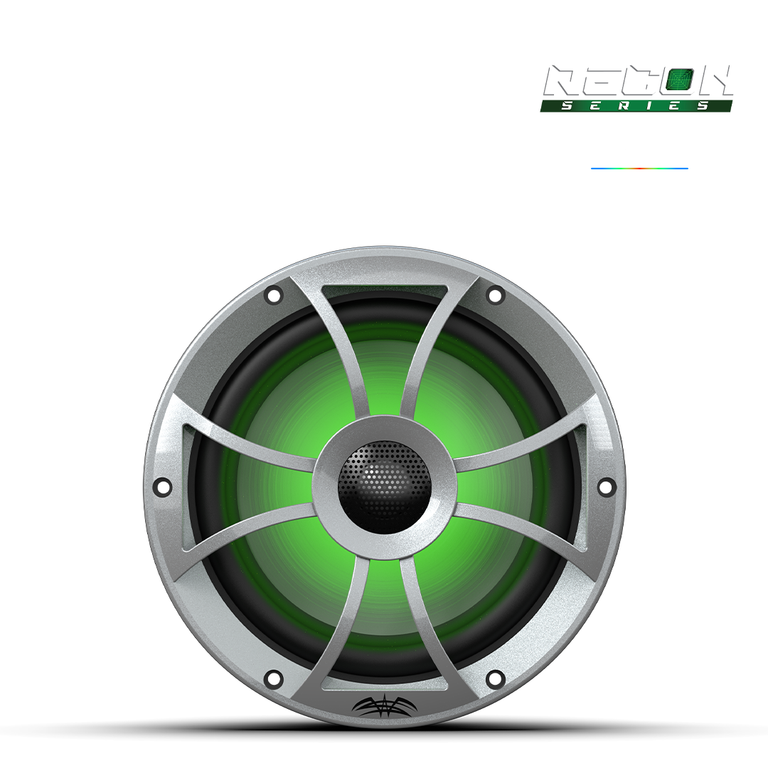 WET SOUNDS- RECON 8-S RGB | RECON™ Series 8-inch High-Output Component Style Coaxial Speakers w/ XS-Silver RGB Grilles