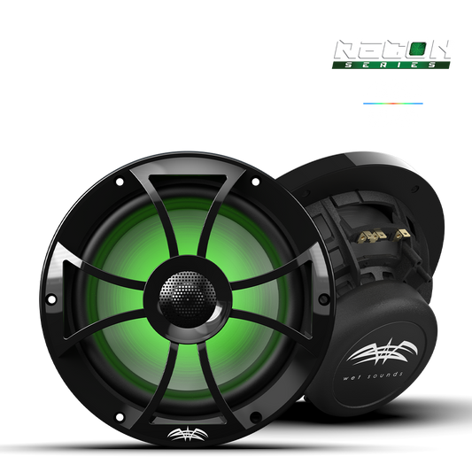 WET SOUNDS- RECON 8-BG RGB | RECON™ Series 8-inch High-Output Component Style Coaxial Speakers w/ XS-Black RGB Grilles