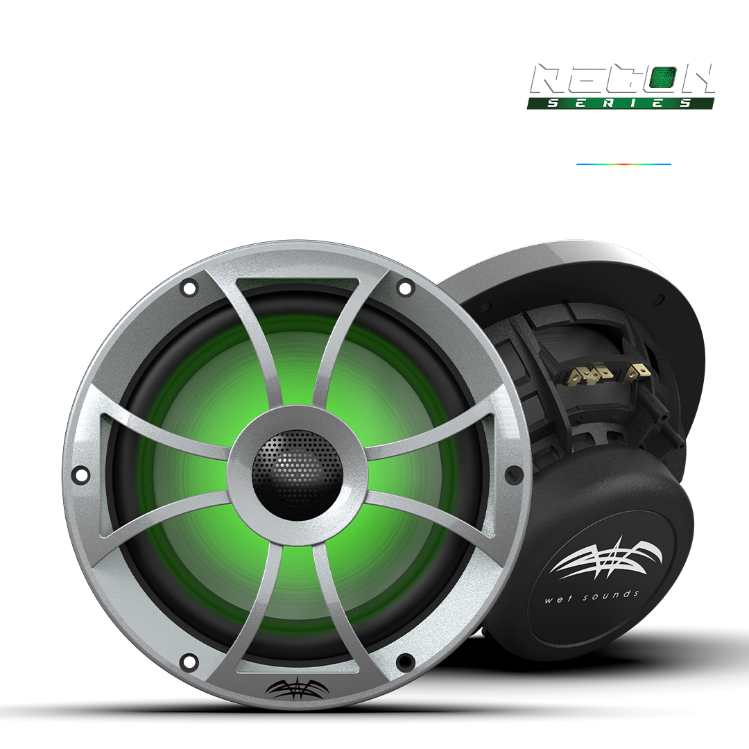 WET SOUNDS- RECON 8-S RGB | RECON™ Series 8-inch High-Output Component Style Coaxial Speakers w/ XS-Silver RGB Grilles