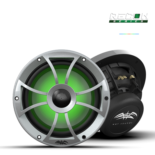 WET SOUNDS- RECON 8-S RGB | RECON™ Series 8-inch High-Output Component Style Coaxial Speakers w/ XS-Silver RGB Grilles