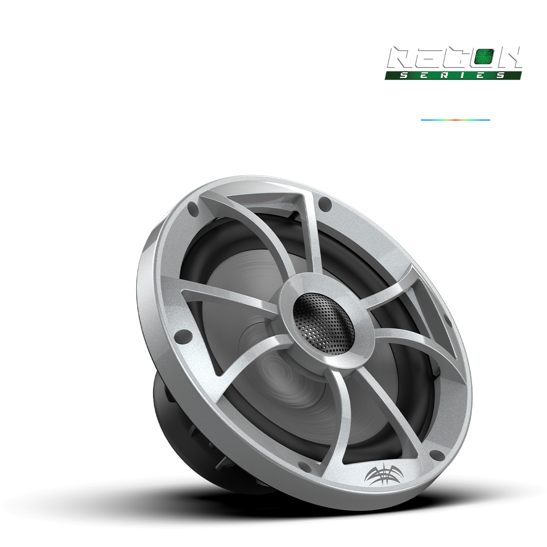 WET SOUNDS- RECON 8-S RGB | RECON™ Series 8-inch High-Output Component Style Coaxial Speakers w/ XS-Silver RGB Grilles