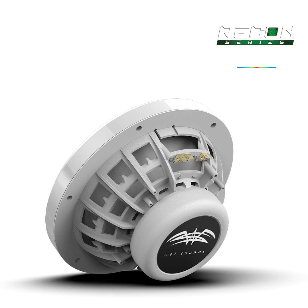 WET SOUNDS- RECON 8 XW-W RGB | RECON™ Series 8-inch High-Output Component Style Coaxial Speakers w/ XW-White RGB Grilles