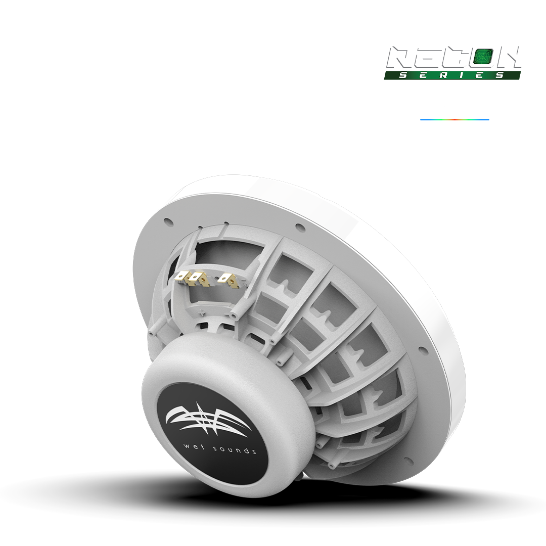 WET SOUNDS- RECON 8 XW-W RGB | RECON™ Series 8-inch High-Output Component Style Coaxial Speakers w/ XW-White RGB Grilles