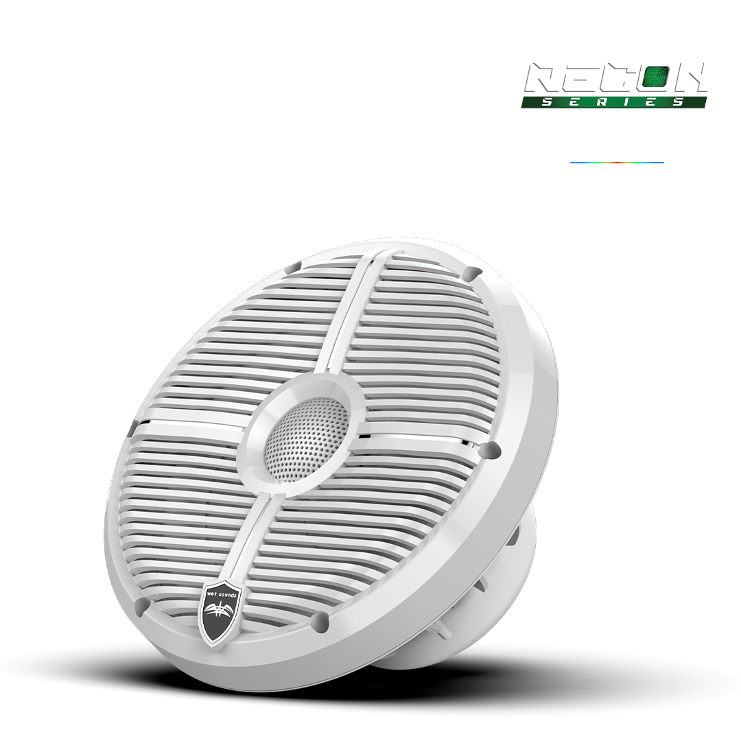 WET SOUNDS- RECON 8 XW-W RGB | RECON™ Series 8-inch High-Output Component Style Coaxial Speakers w/ XW-White RGB Grilles