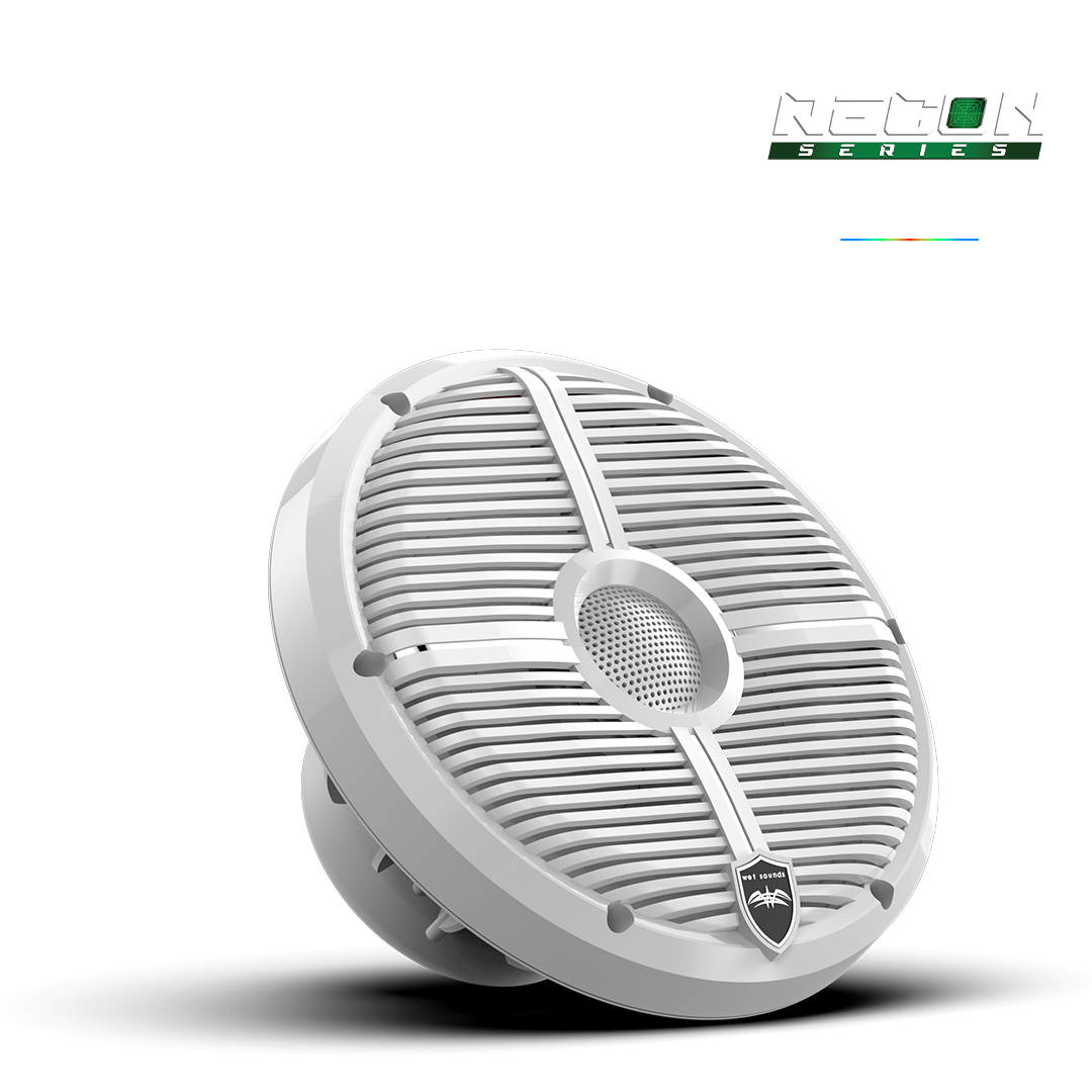 WET SOUNDS- RECON 8 XW-W RGB | RECON™ Series 8-inch High-Output Component Style Coaxial Speakers w/ XW-White RGB Grilles