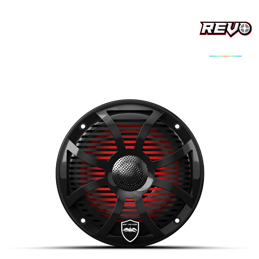 WET SOUNDS- REVO 6-SWB | REVO Series 6.5-inch High-Output Component Style Coaxial Speakers w/ SW-Black RGB Grilles