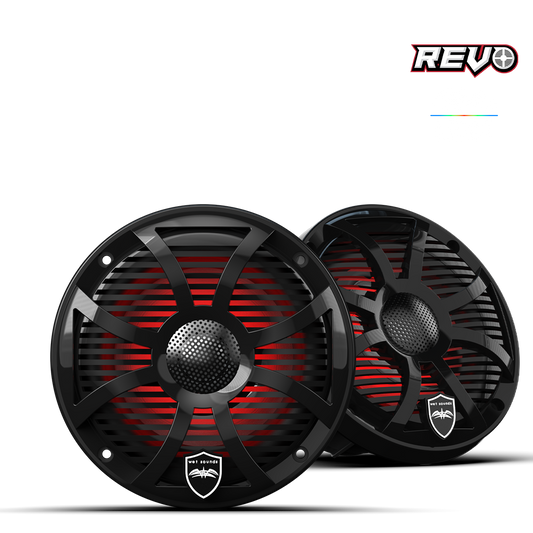 WET SOUNDS- REVO 6-SWB | REVO Series 6.5-inch High-Output Component Style Coaxial Speakers w/ SW-Black RGB Grilles