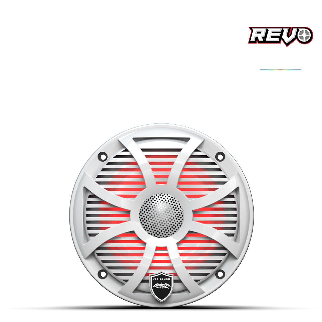 WET SOUNDS- REVO 6-SWW | REVO Series 6.5-inch High-Output Component Style Coaxial Speakers w/ SW-White RGB Grilles