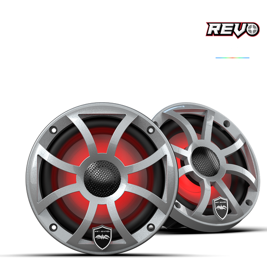 WET SOUNDS- REVO 6-XSS | REVO Series 6.5-inch High-Output Component Style Coaxial Speakers w/ XS-Silver RGB Grilles