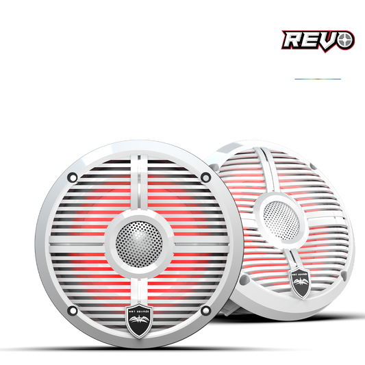 WET SOUNDS- REVO 6-XWW | REVO Series 6.5-inch High-Output Component Style Coaxial Speakers w/ XW-White RGB Grilles