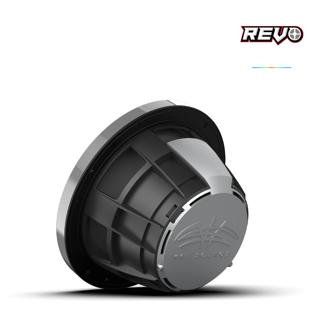 WET SOUNDS- REVO 8-XSG-SS | REVO Series 8-inch High-Output Component Style Coaxial Speakers w/ XS-Gunmetal-Stainless Steel RGB Grilles