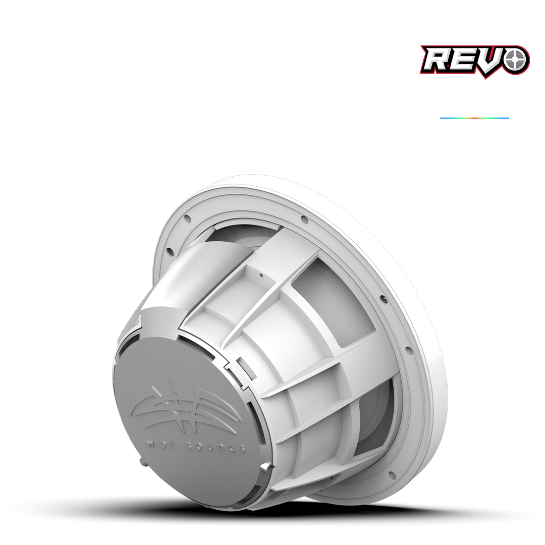 WET SOUNDS- REVO 8-SWW | REVO Series 8-inch High-Output Component Style Coaxial Speakers w/ SW-White RGB Grilles