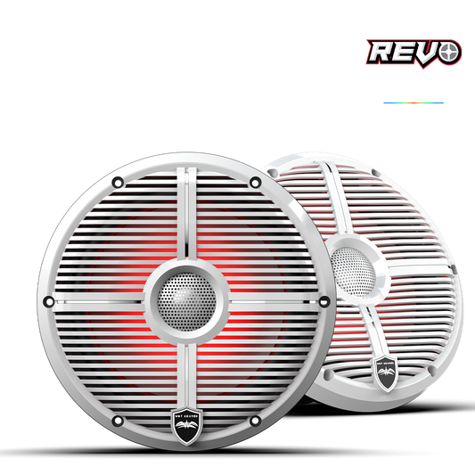 WET SOUNDS- REVO 8 XW-W V3 | REVO Series 8-inch High-Output Component Style Coaxial Speakers w/ XW-White RGB Grilles