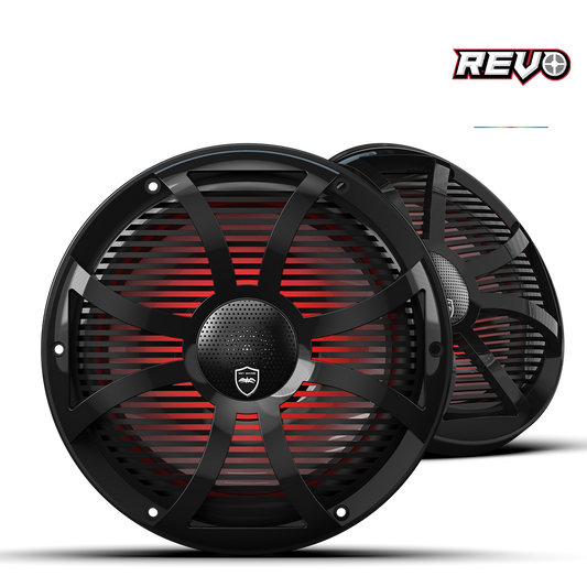 WET SOUNDS- REVO CX-10 SW-B S2 | REVO Series 10-inch High-Output Component Style Coaxial Speakers w/ SW-Black RGB Grilles