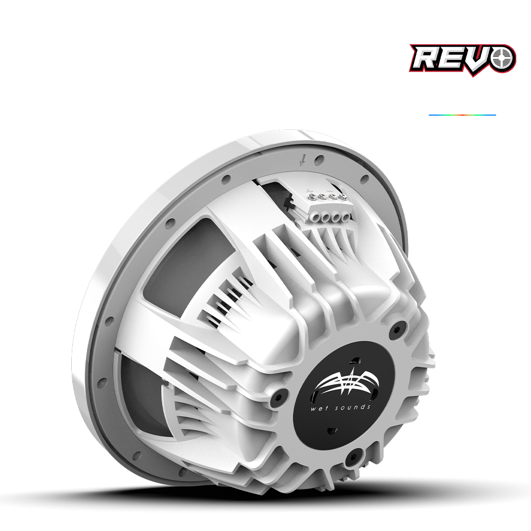 WET SOUNDS- REVO CX-10 XS-W-SS S2 | REVO Series 10-inch High-Output Component Style Coaxial Speakers w/ XS-White-Stainless Steel RGB Grilles