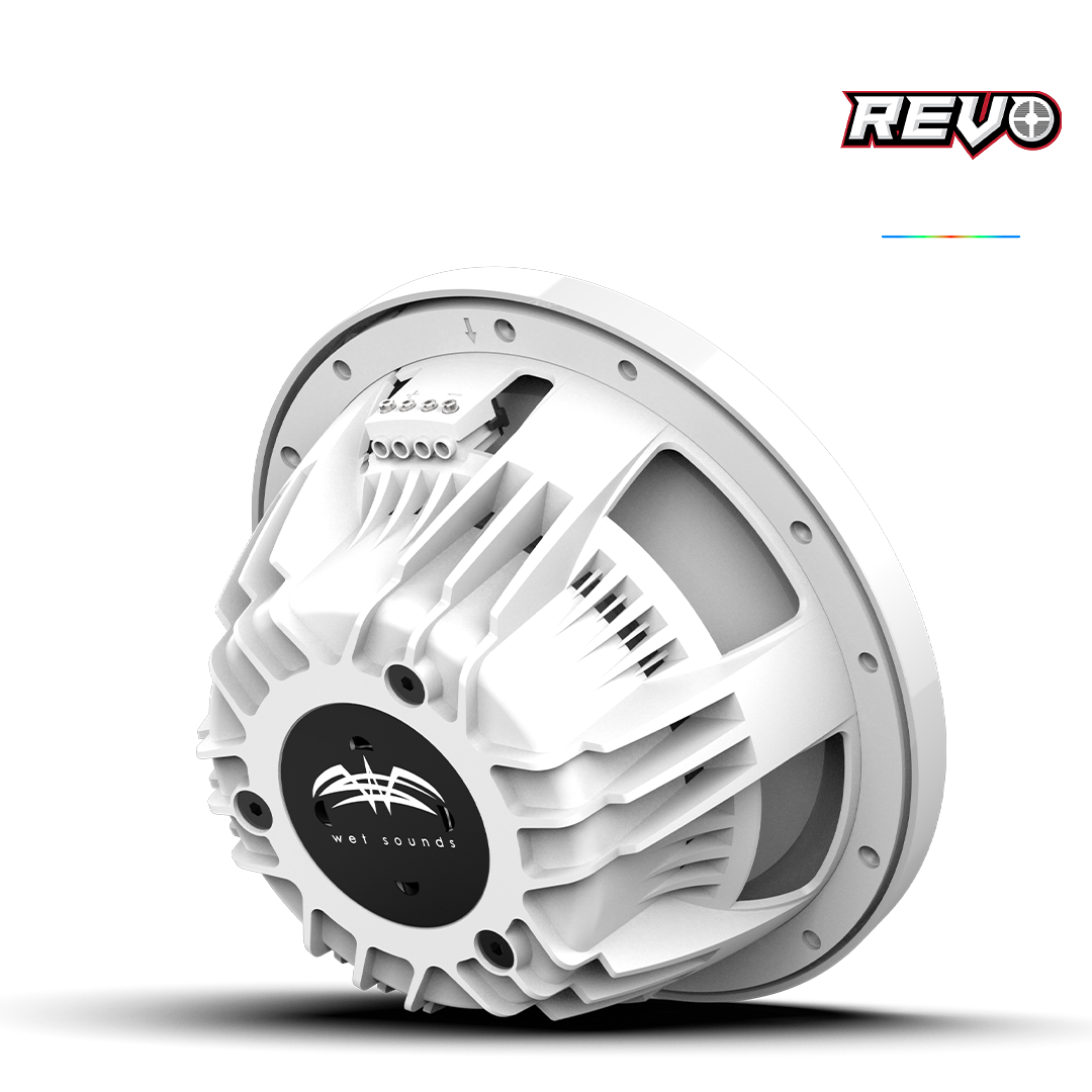 WET SOUNDS- REVO CX-10 XS-W-SS S2 | REVO Series 10-inch High-Output Component Style Coaxial Speakers w/ XS-White-Stainless Steel RGB Grilles