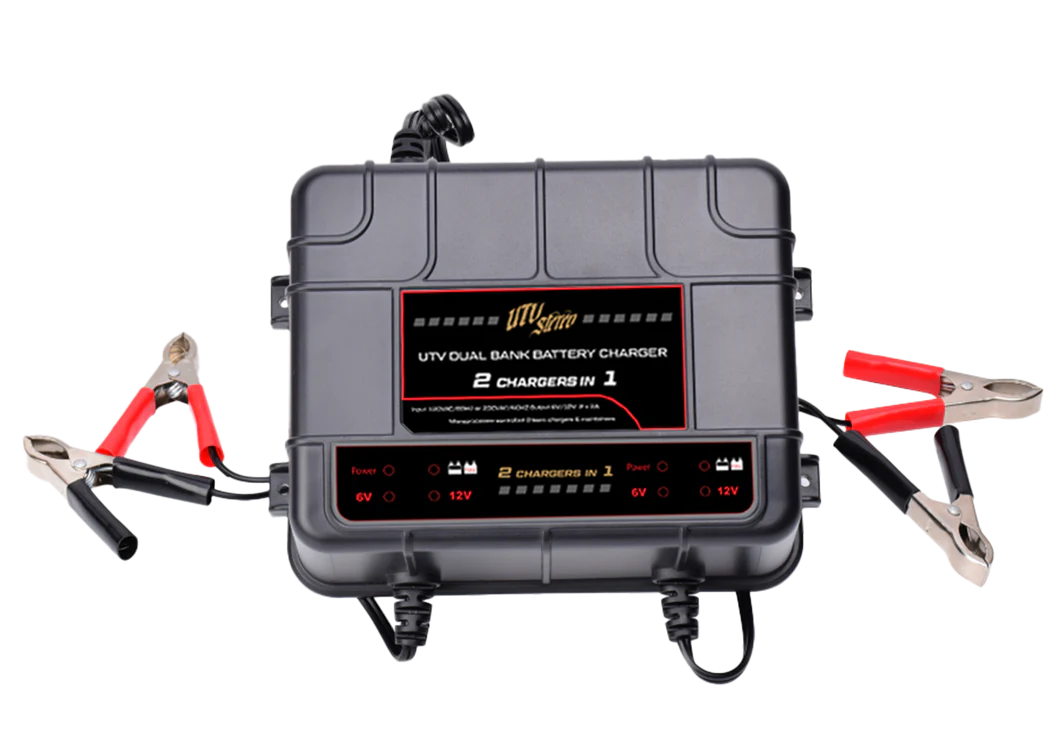 UTV STEREO- DUAL-BANK BATTERY CHARGER / MAINTAINER | UTVS-BCM2