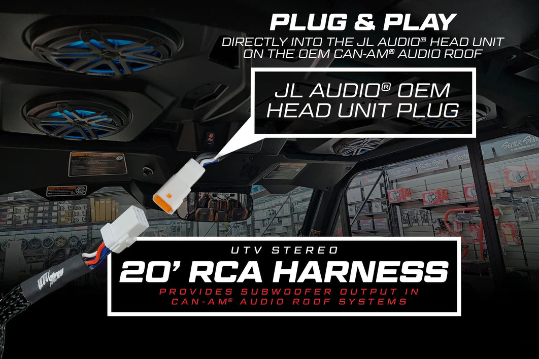 UTV STEREO- 20' RCA HARNESS | UTVS-HRN-RCA-20