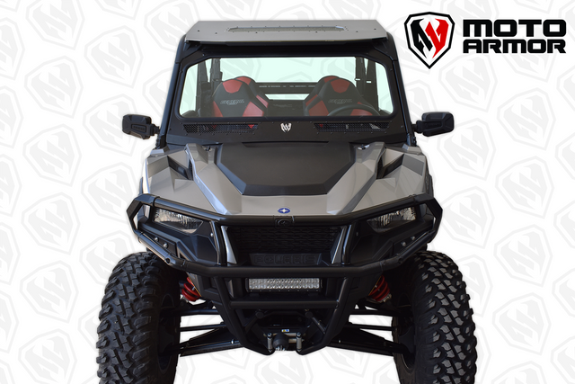 MOTO ARMOR- Vented Full Glass Windshield for Polaris General Black