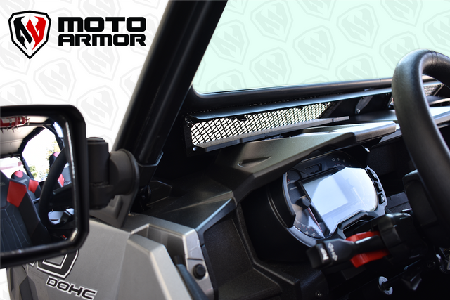 MOTO ARMOR- Vented Full Glass Windshield for Polaris General Black